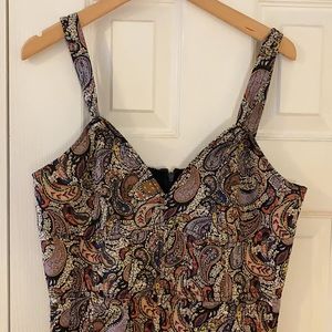 Scanlan & Theodore Paisley Print midi dress size 6